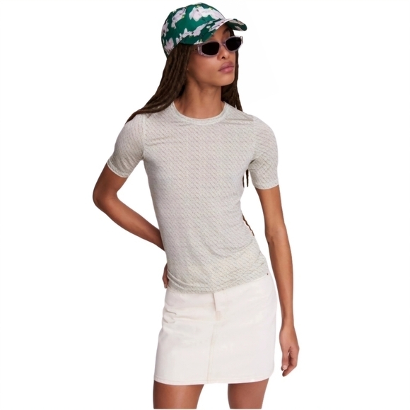 Rag & Bone Super Soft Green and White Sabeen Jersey Top Size XS - Picture 1 of 14